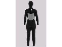 SISSTR Evolution 7 SEAS 5.4mm Eco Wetsuit Chest Zip Neopren Haube Frauen Fullsuit schwarz